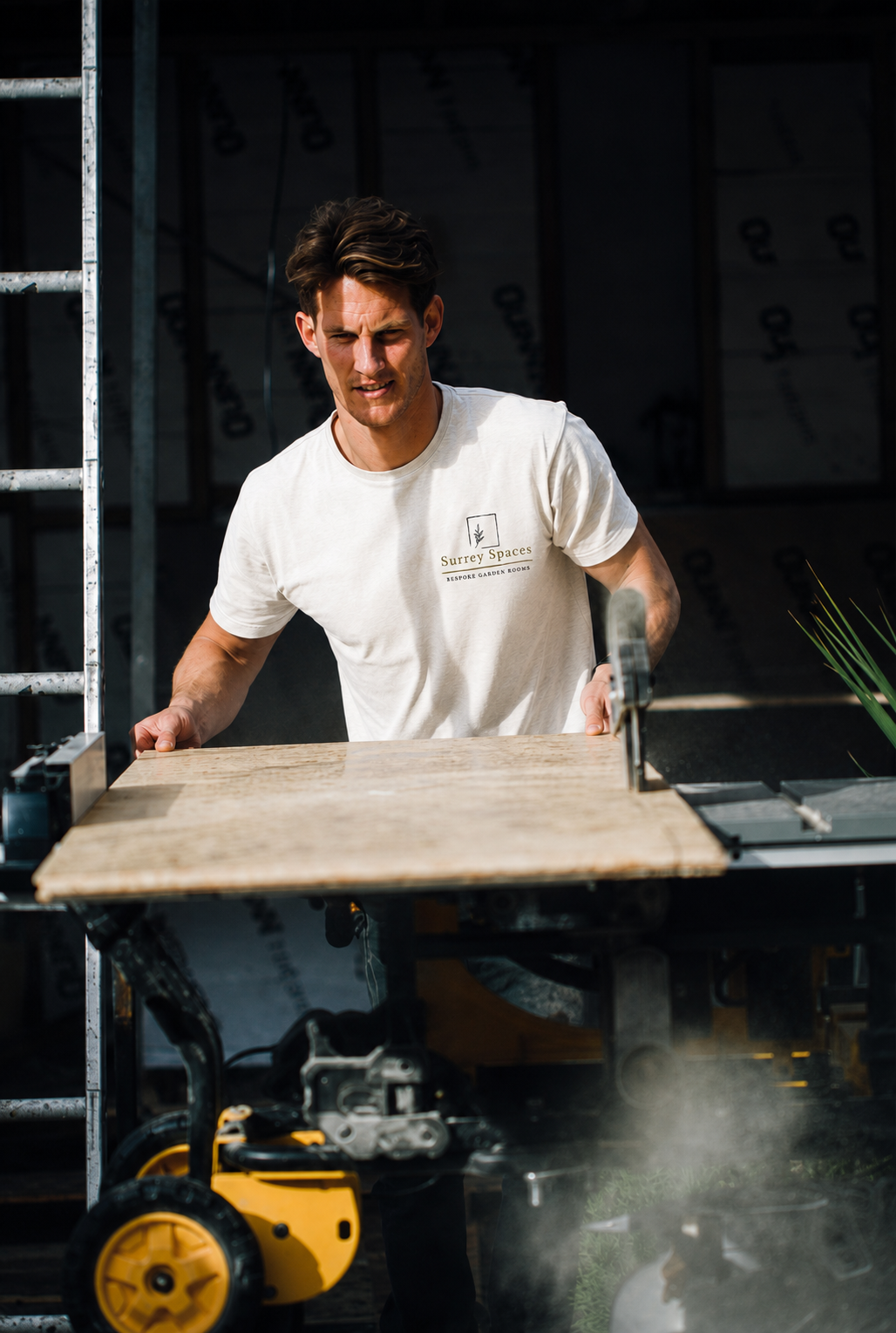 James on site
